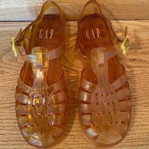 GAP Kids Amber Transparent Jelly Sandals with Yellow Buckles